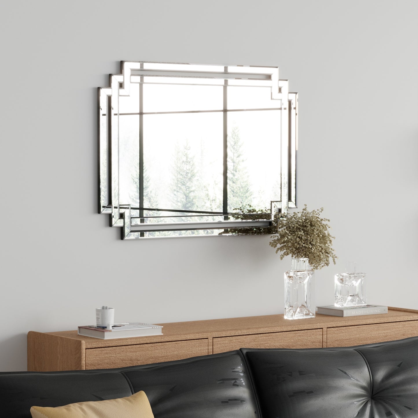 Silver Decorative Rectangular Wall Mirror (clear HD mirror)