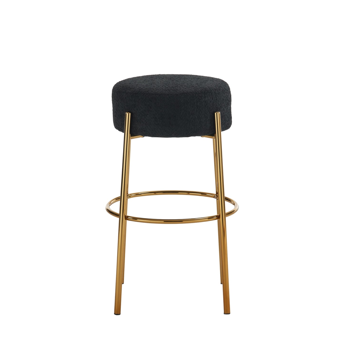 30" Tall, Round High Bar Stools, Set of 2 - Contemporary upholstered dining stools for kitchens, coffee shops and bar stores - Includes sturdy hardware support legs