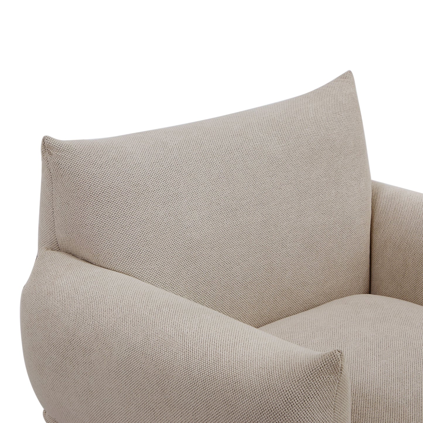 Oversized Living Room Accent Armchair Upholstered-Single Sofa Chair, Mid-Century Modern Comfy Fabric Armchair with Metal Leg