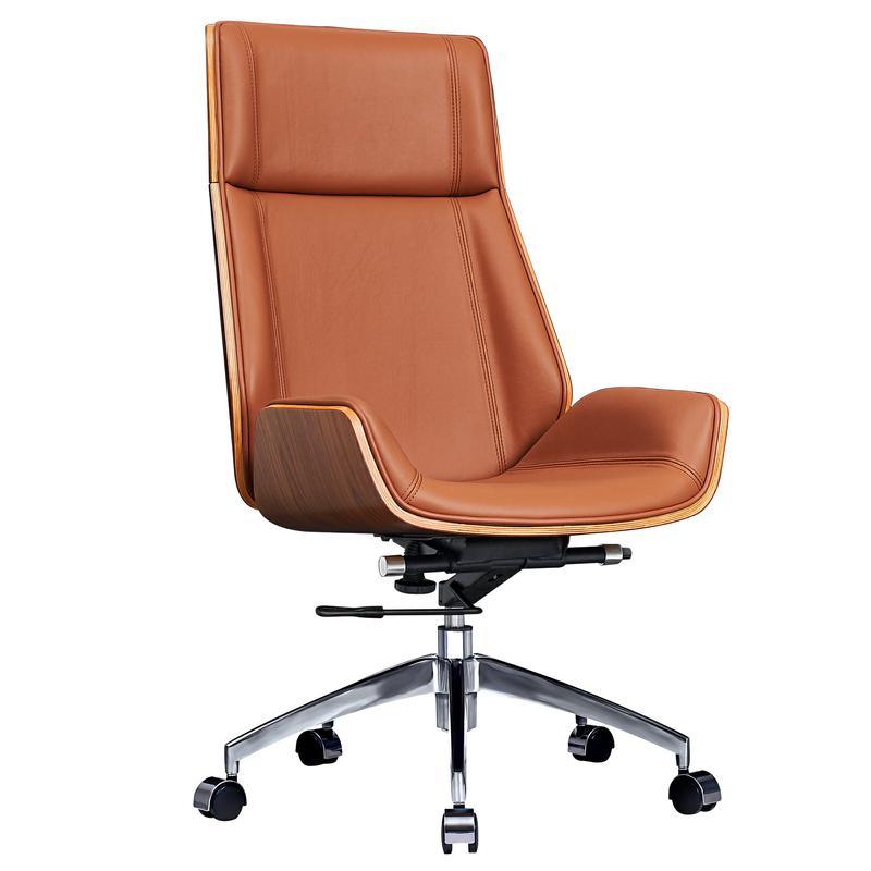 Ergonomic Office Chair Swivel Armless Seat Chair High Back Genuine Leather