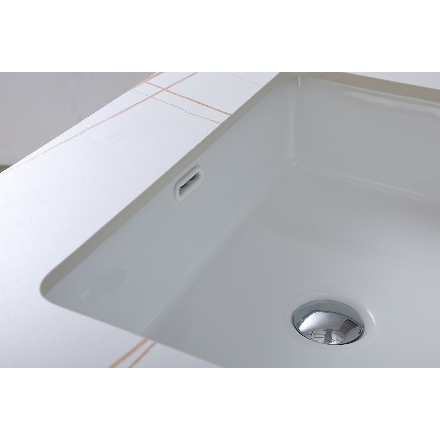 37inch bathroom vanity top stone white gold /black gold new style tops with rectangle undermount ceramic sink and single faucet hole