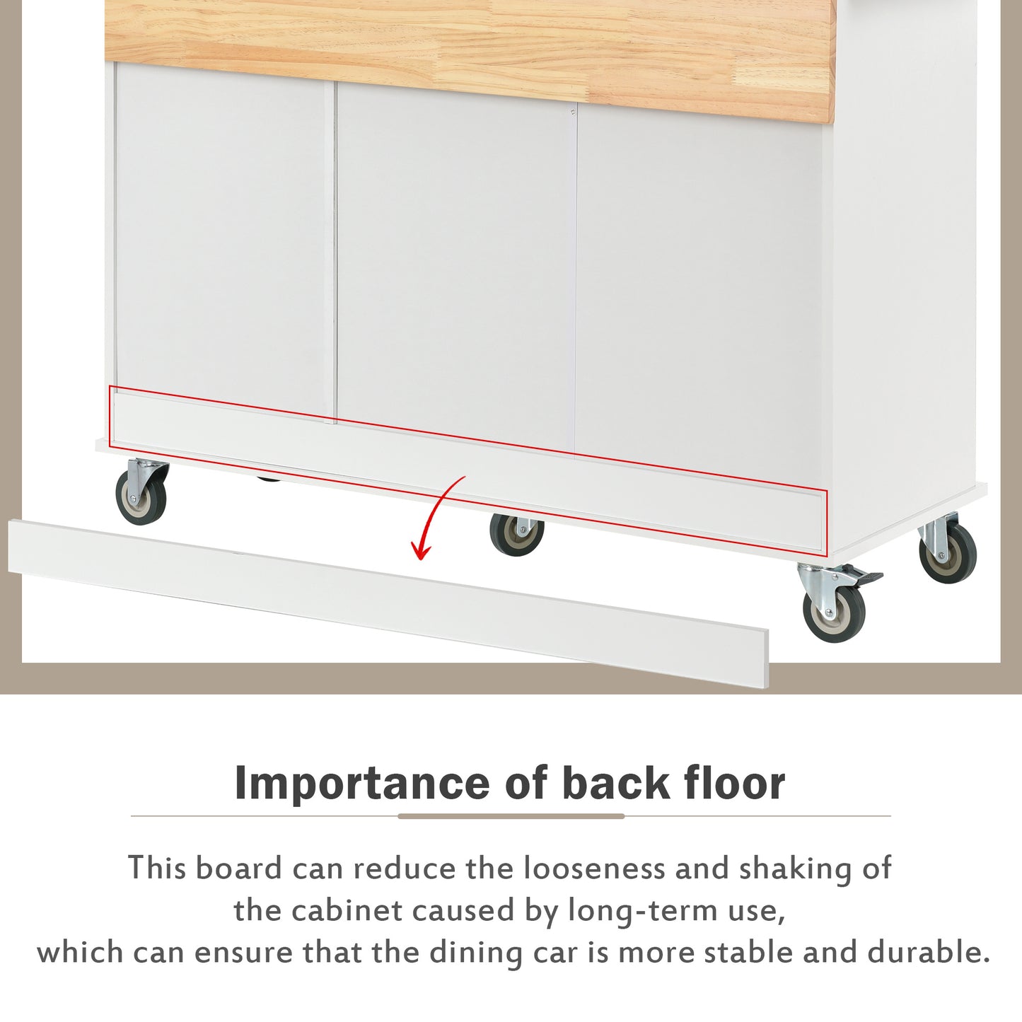 Rolling Mobile Kitchen Island (White)