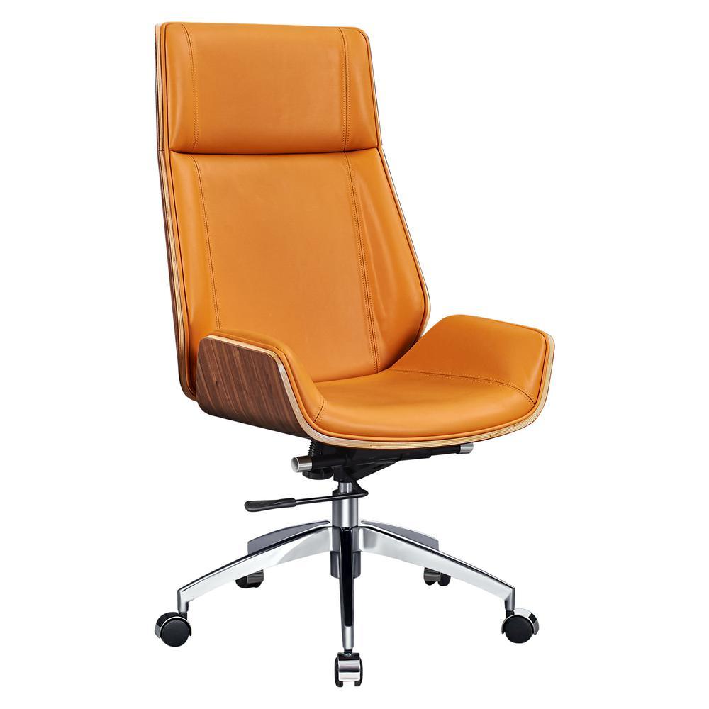 Ergonomic Office Chair Swivel Armless Seat Chair High Back Genuine Leather