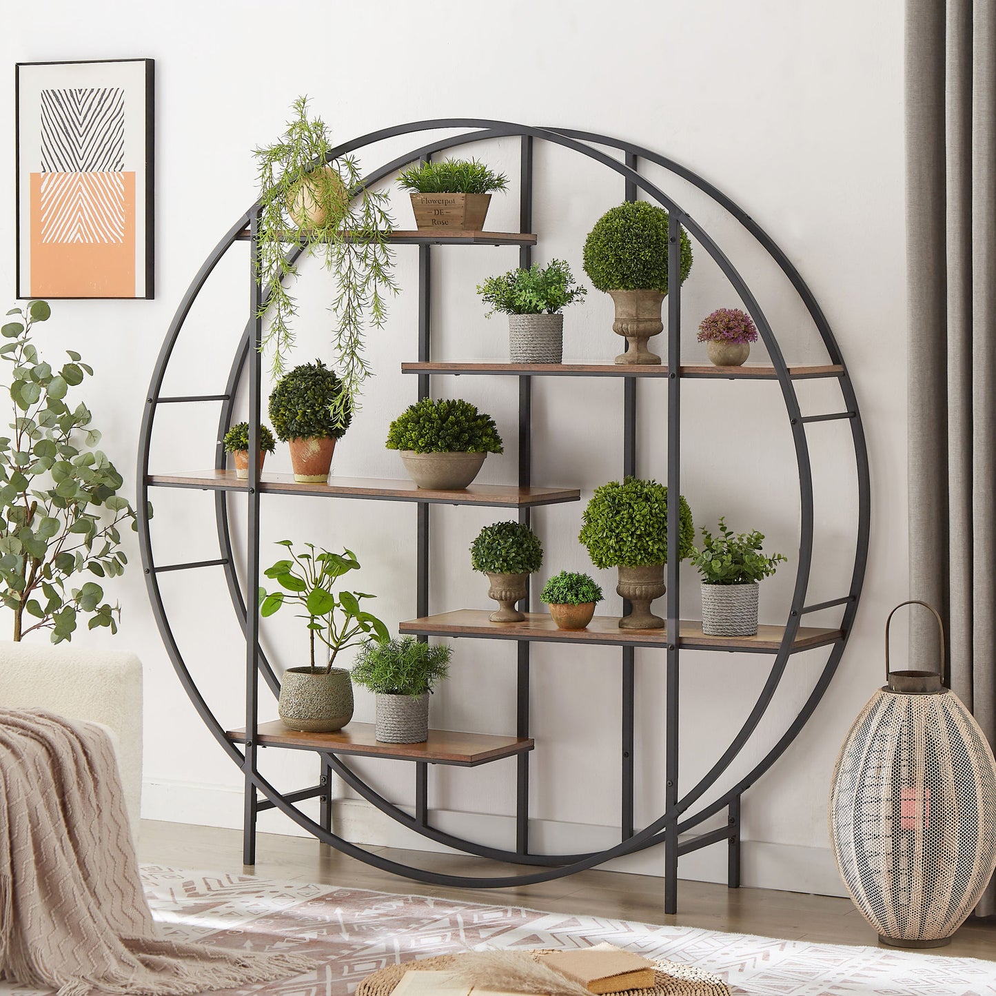 Round 5-Tier Metal Plant Stand/Bookcase