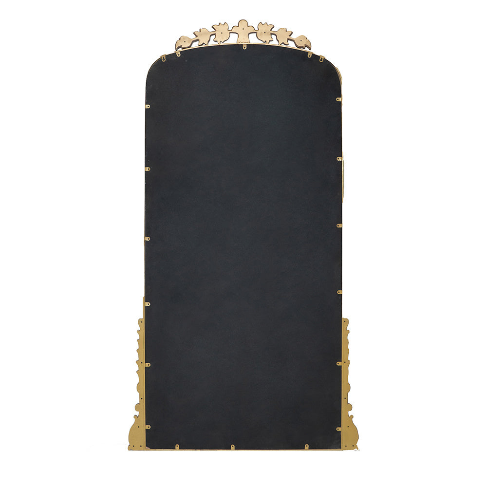 76" x 40" Lavish Full-Length Mirror, Antique Gold Metal Floor Mirror