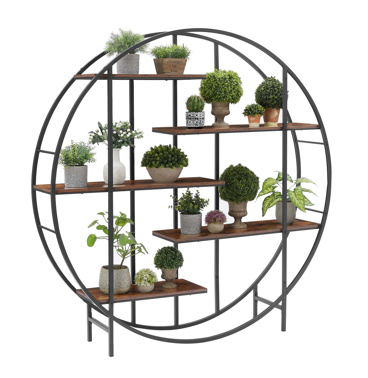 Round 5-Tier Metal Plant Stand/Bookcase