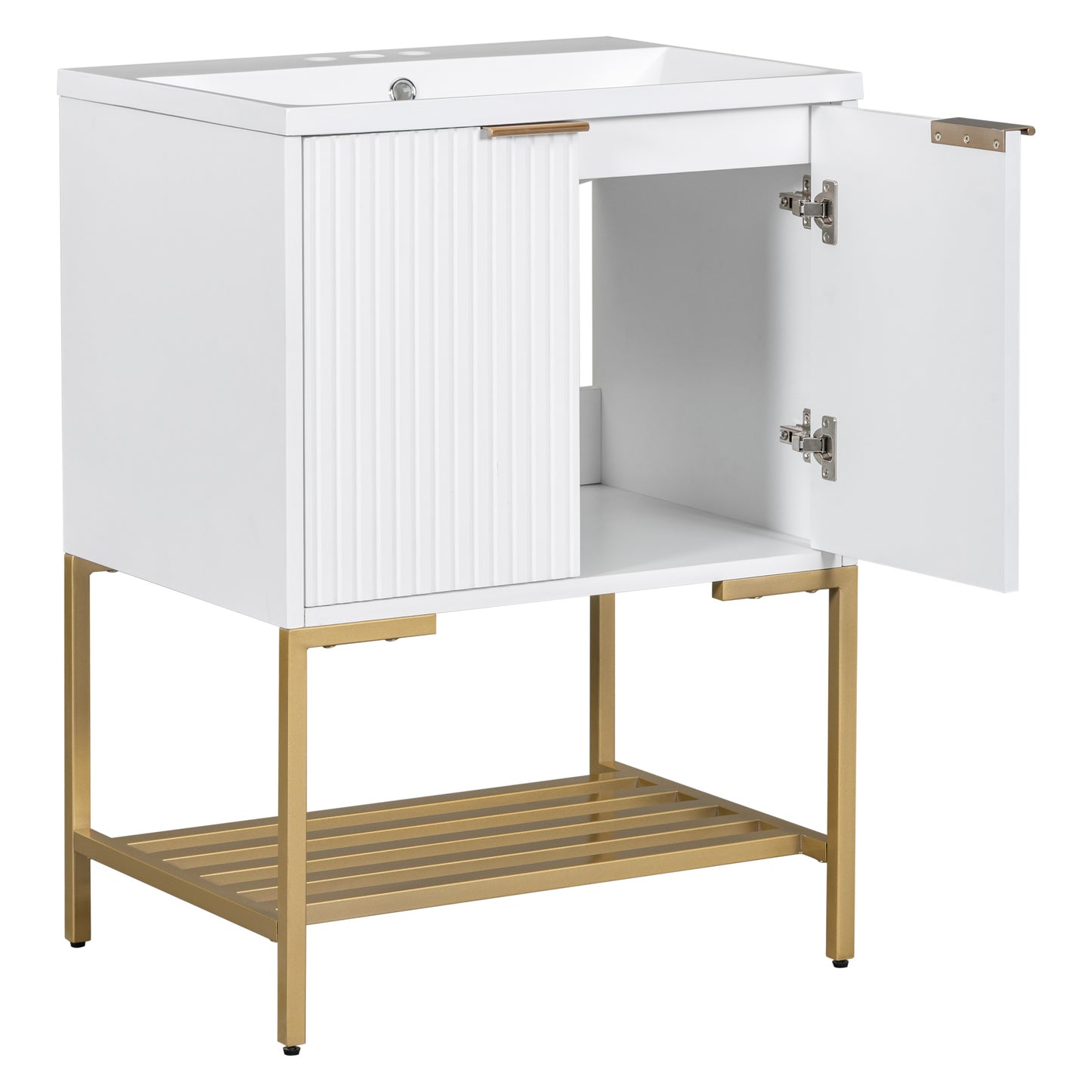 24" Bathroom Vanity with Sink, Bathroom Vanity Cabinet- White
