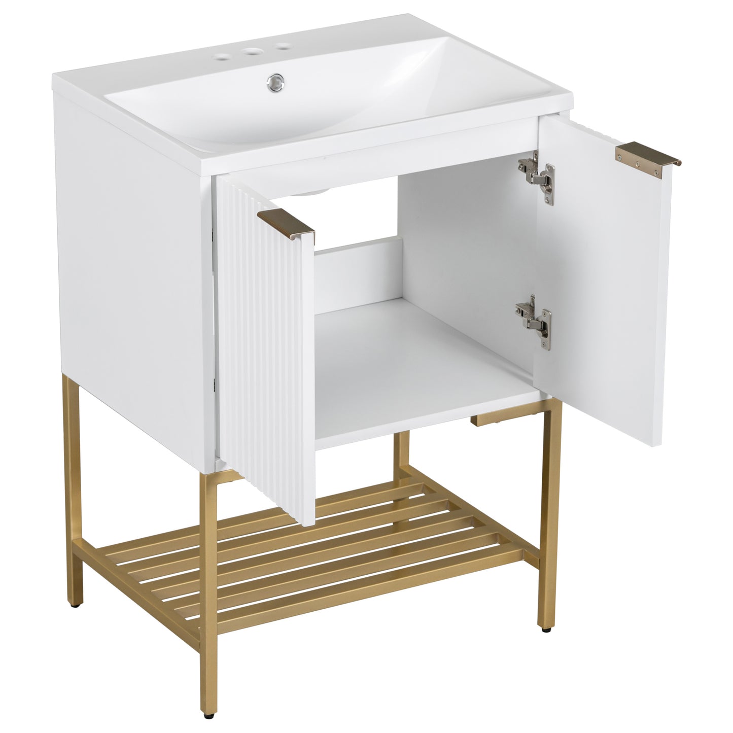 24" Bathroom Vanity with Sink, Bathroom Vanity Cabinet- White