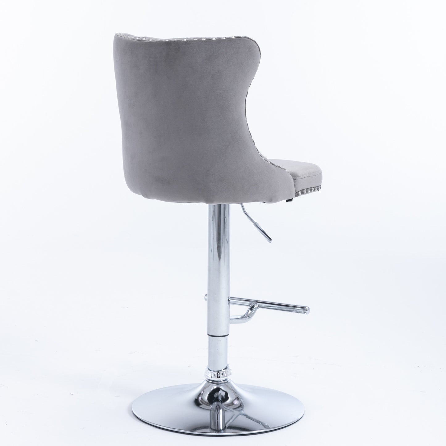 A&A Furniture, Swivel Velvet Barstools - Set of 2
