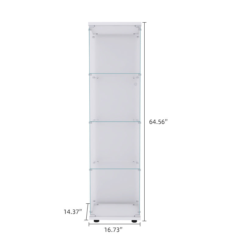 Glass Display Cabinet 4 Shelves; White