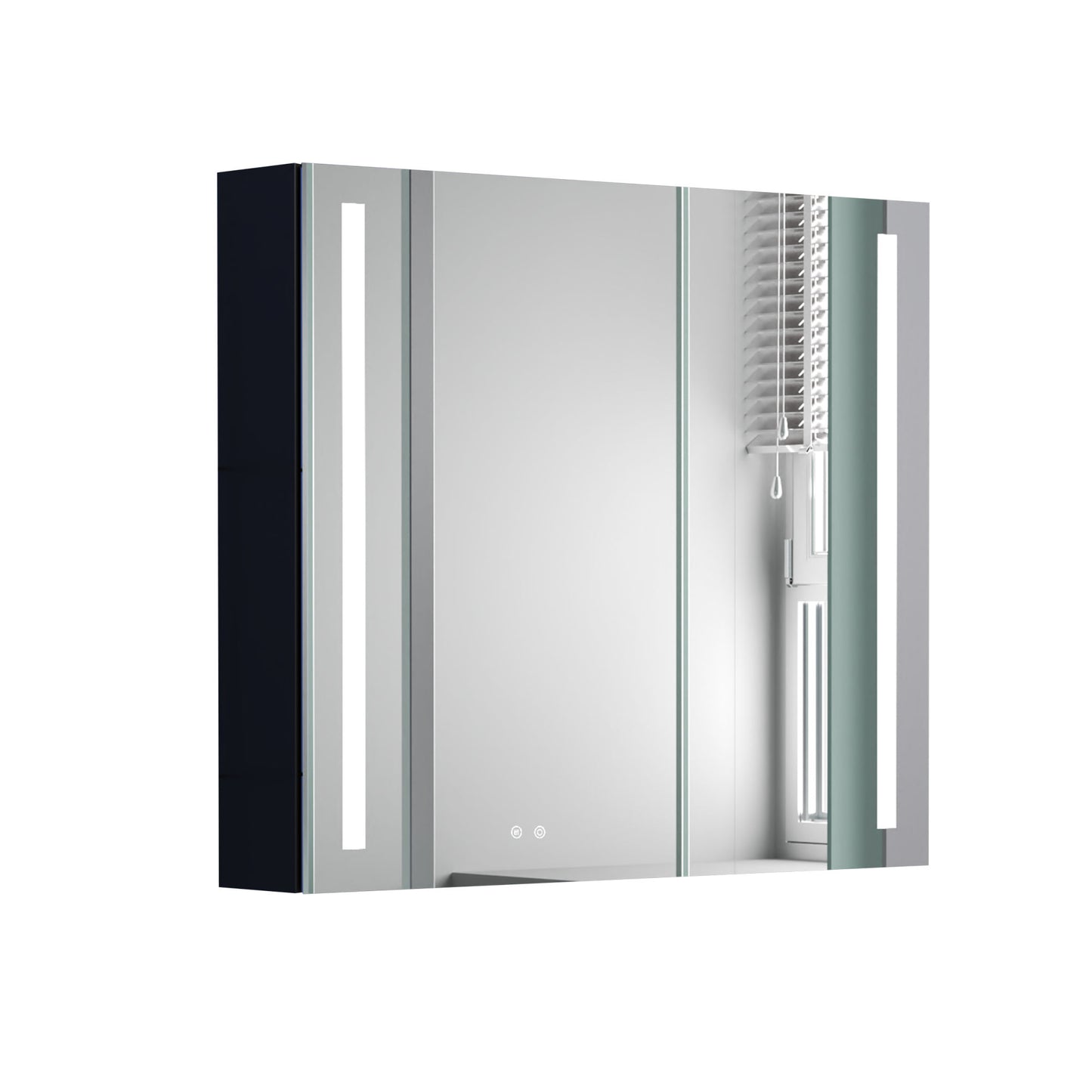 30" W x 26" H Modern Wall Mounted LED Frontlit Bathroom Mirror Temperature Adjustable, Memory Touch Switch