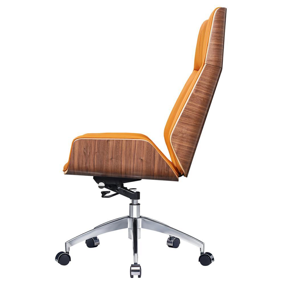 Ergonomic Office Chair Swivel Armless Seat Chair High Back Genuine Leather