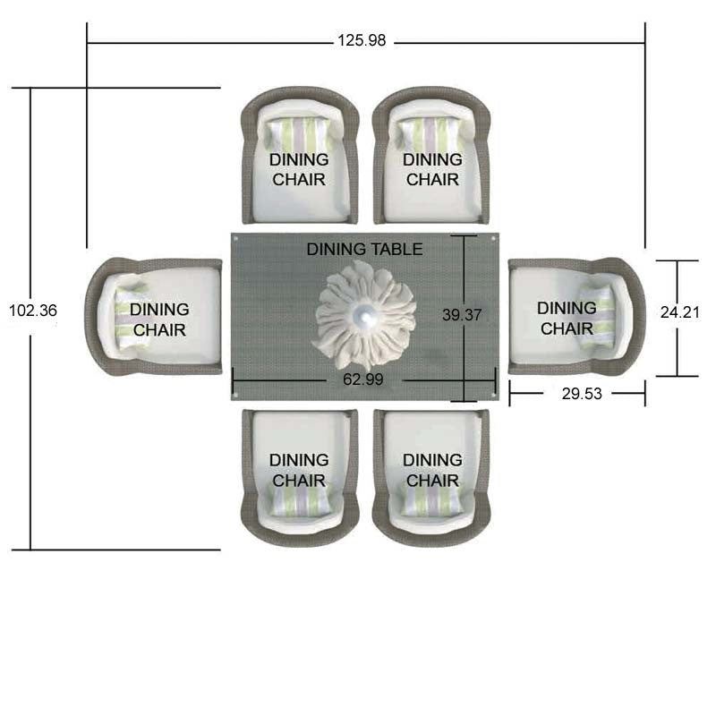 Direct Wicker Cinderella Patio Wicker 7 Piece Round Outdoor Set