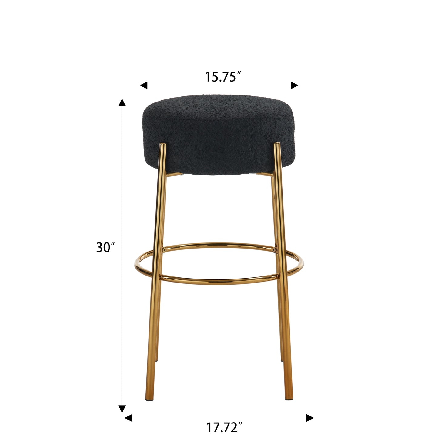30" Tall, Round High Bar Stools, Set of 2 - Contemporary upholstered dining stools for kitchens, coffee shops and bar stores - Includes sturdy hardware support legs