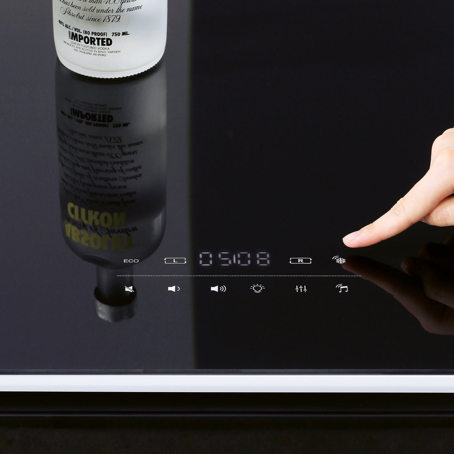 Smart Table Fridge, Multifunctional Coffee Table, Tempered Glass Table Top and Back Storage