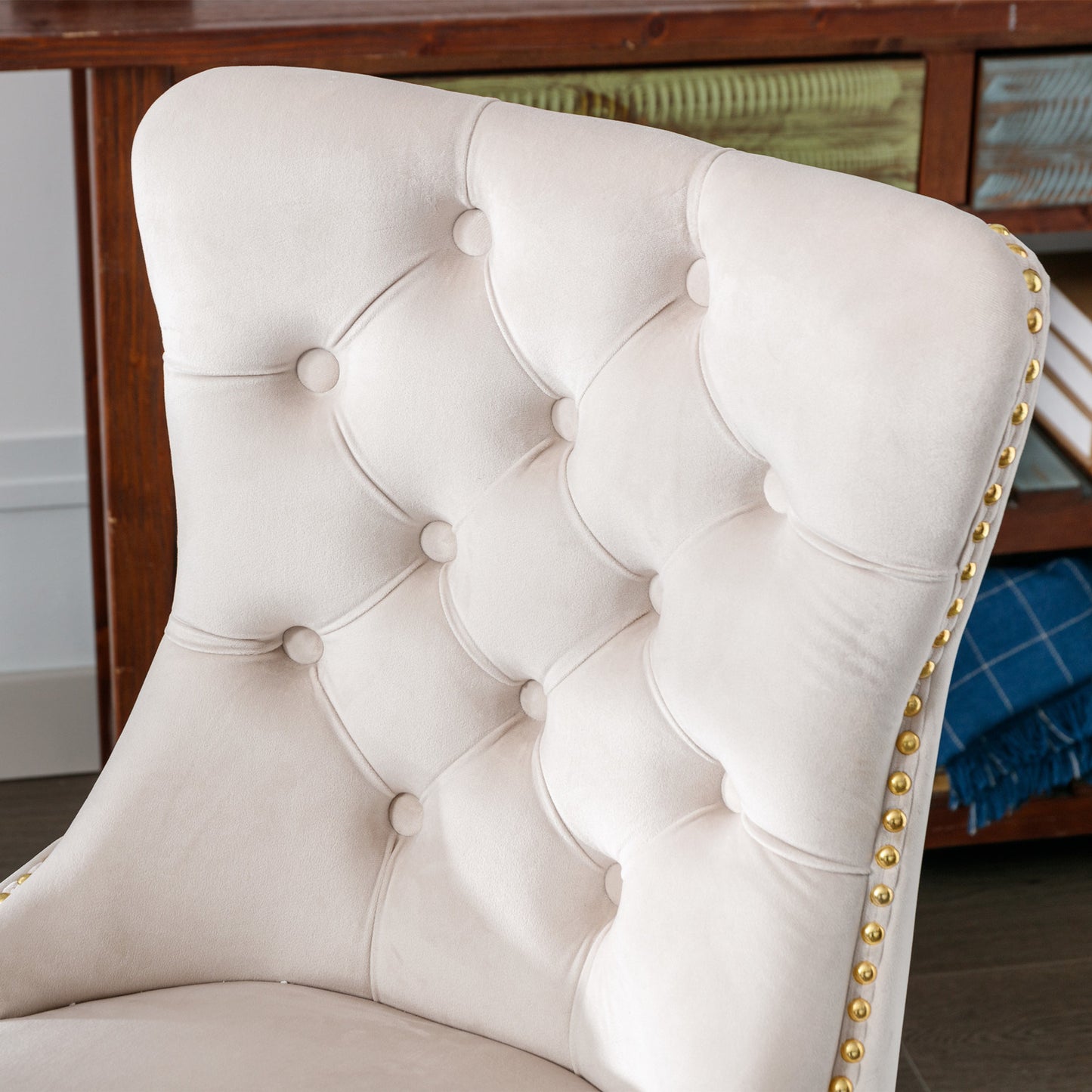 Home Office Chair, Swivel- (Beige)