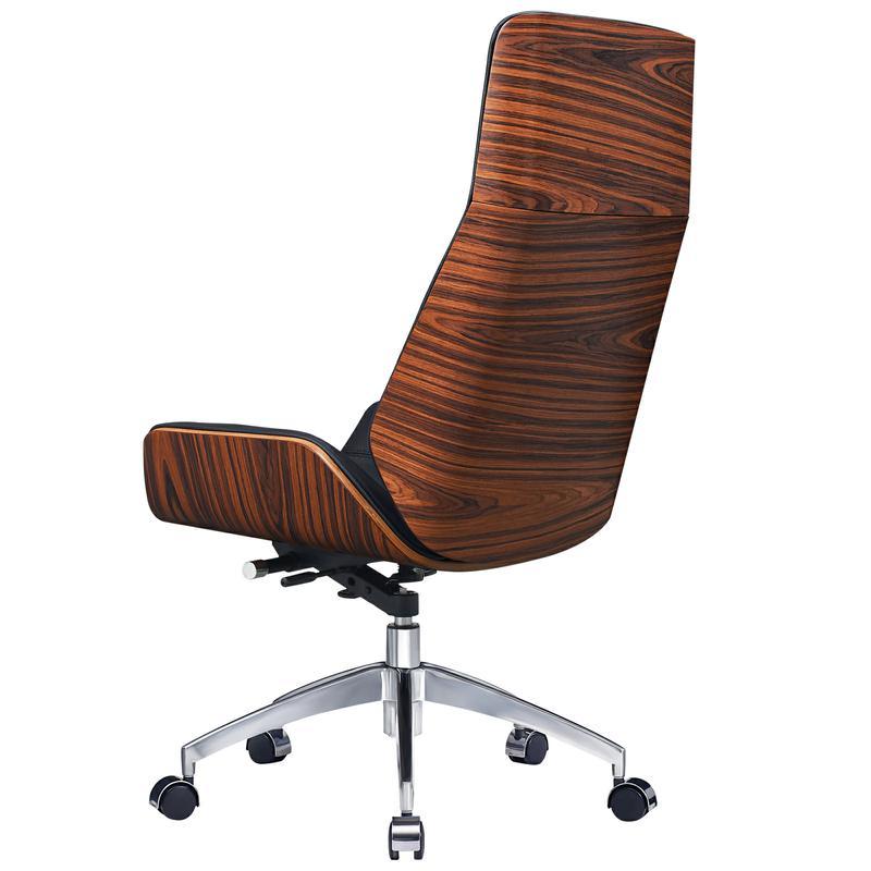 Ergonomic Office Chair Swivel Armless Seat Chair High Back Genuine Leather