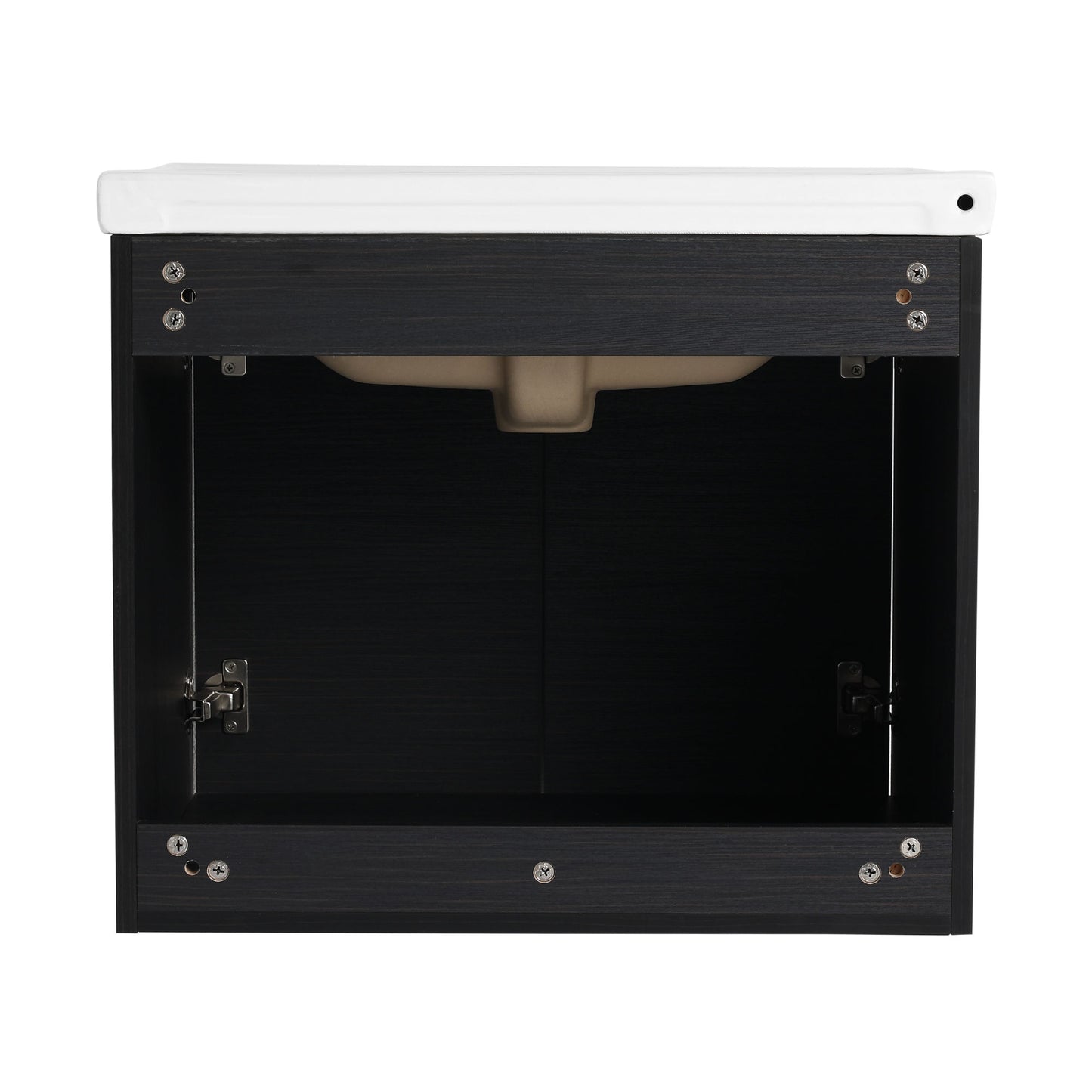24 Inch Soft Close Doors Bathroom Vanity With Sink, For Small Bathroom(KD-Packing)