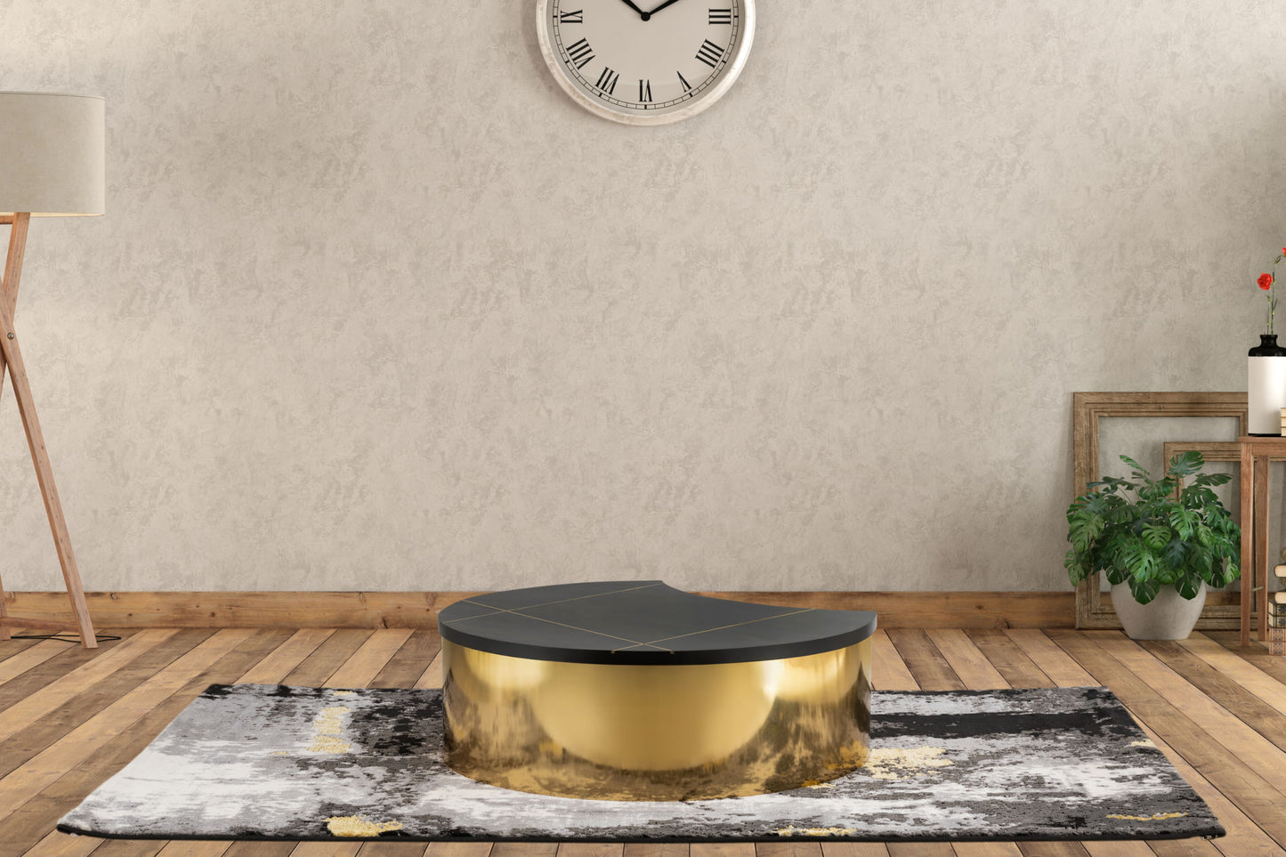 Modern Style 3PC Coffee Table Set - Gold