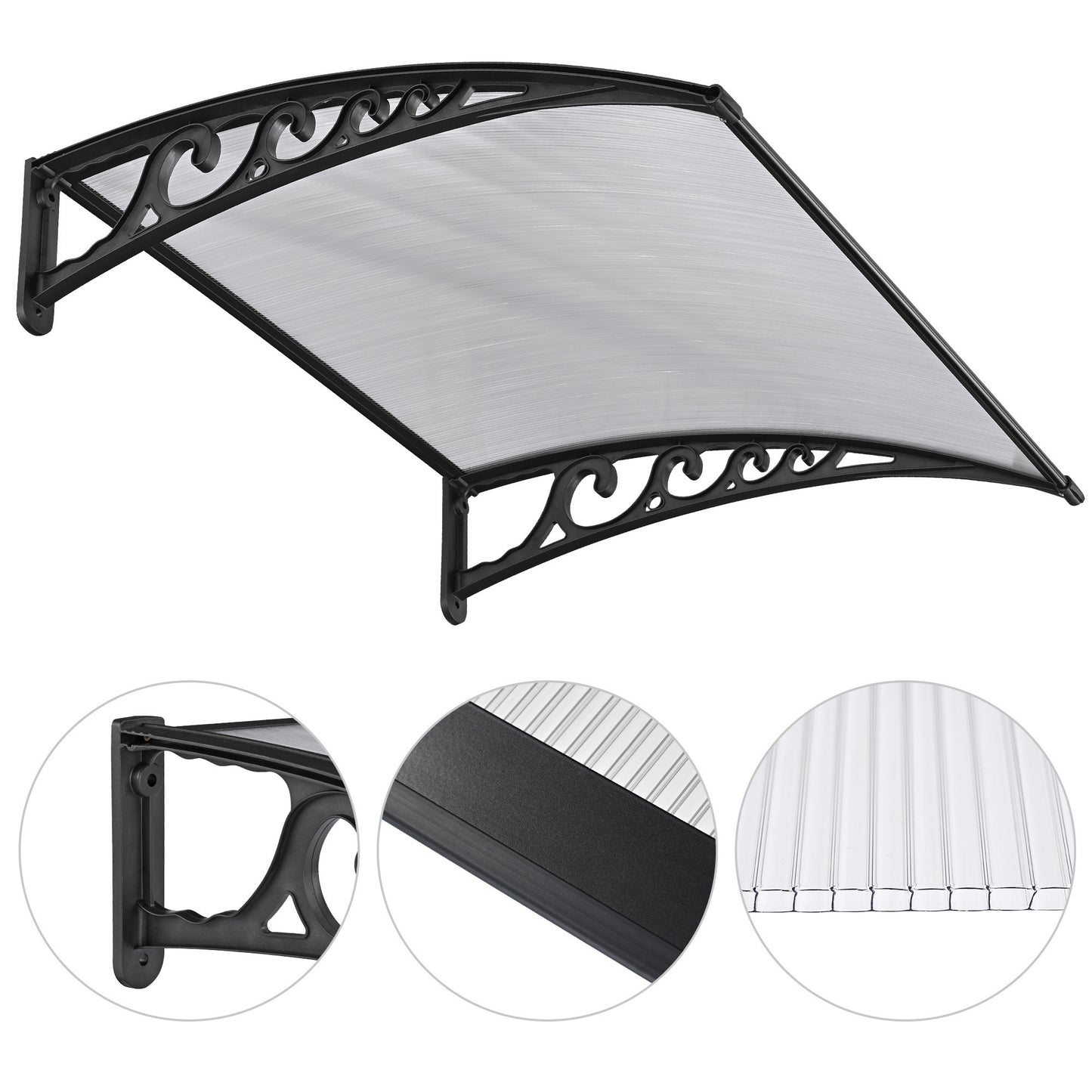 100x100 5mm PC Hollow Sheet Awning