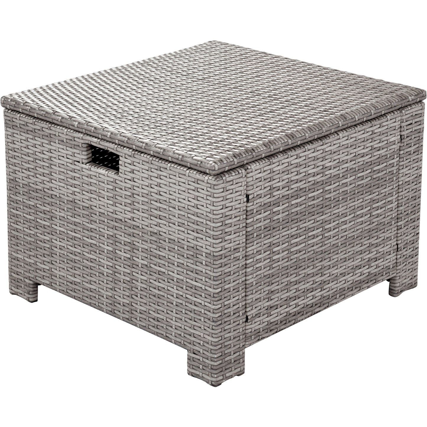 6-Piece Outdoor Sofa Set, PE Wicker Rattan Sofa with 2 Corner Chairs, 2 Single Chairs, 1 Ottoman and 1 Storage Table, All-weather Conversational Furniture, Beige