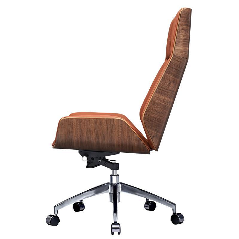 Ergonomic Office Chair Swivel Armless Seat Chair High Back Genuine Leather