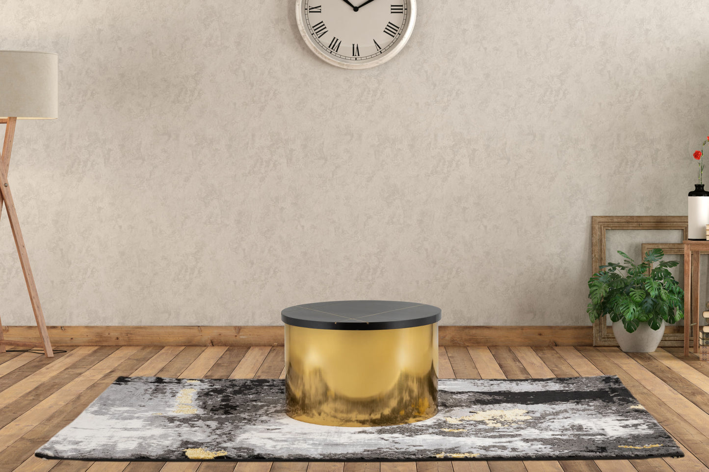 Modern Style 3PC Coffee Table Set - Gold