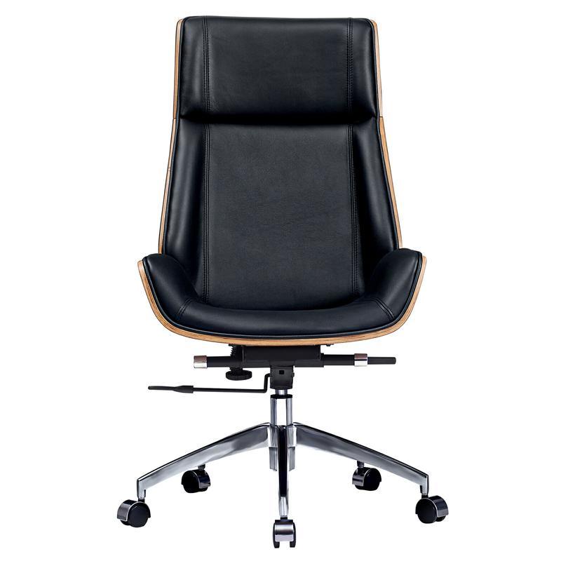 Ergonomic Office Chair Swivel Armless Seat Chair High Back Genuine Leather