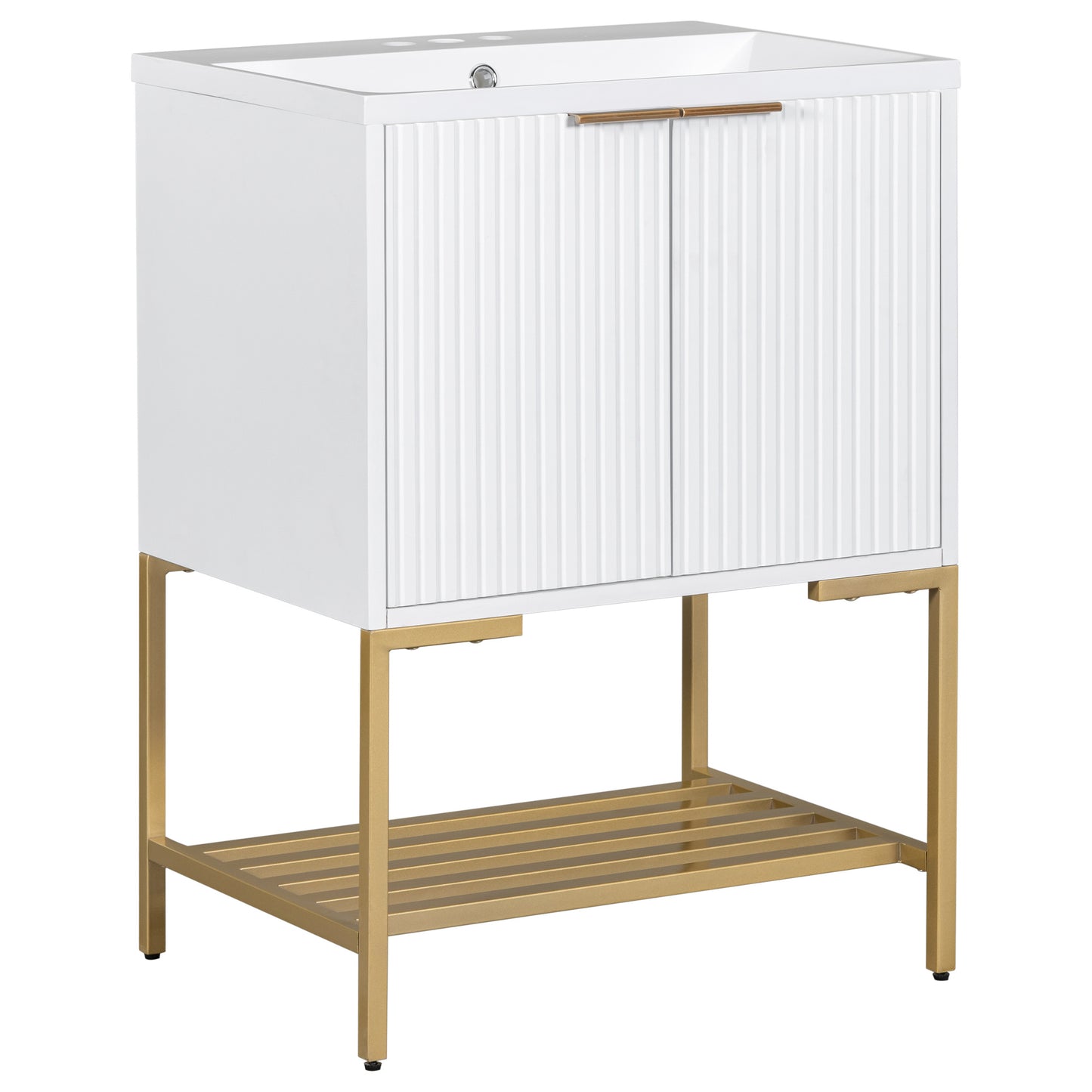 24" Bathroom Vanity with Sink, Bathroom Vanity Cabinet- White