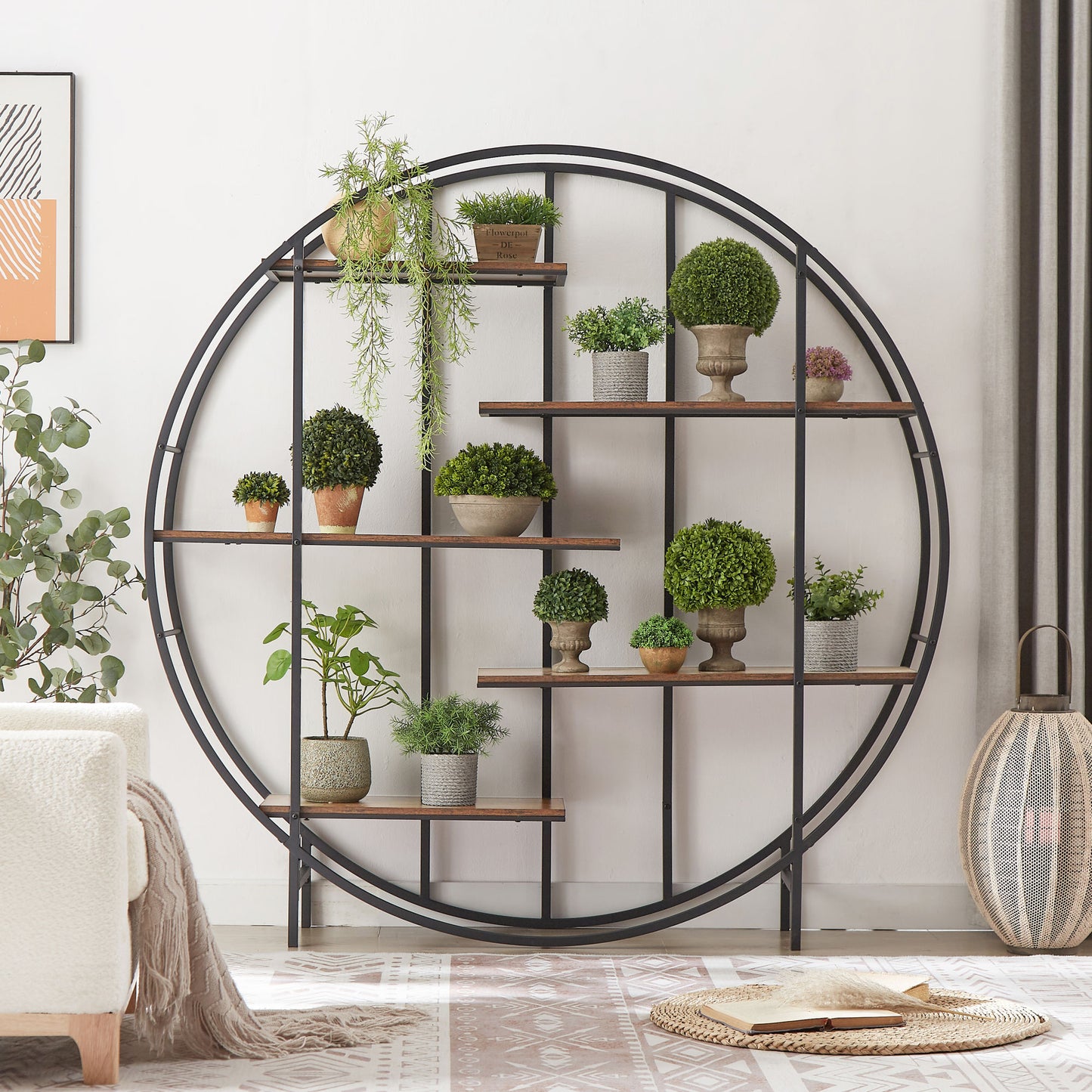 Round 5-Tier Metal Plant Stand/Bookcase