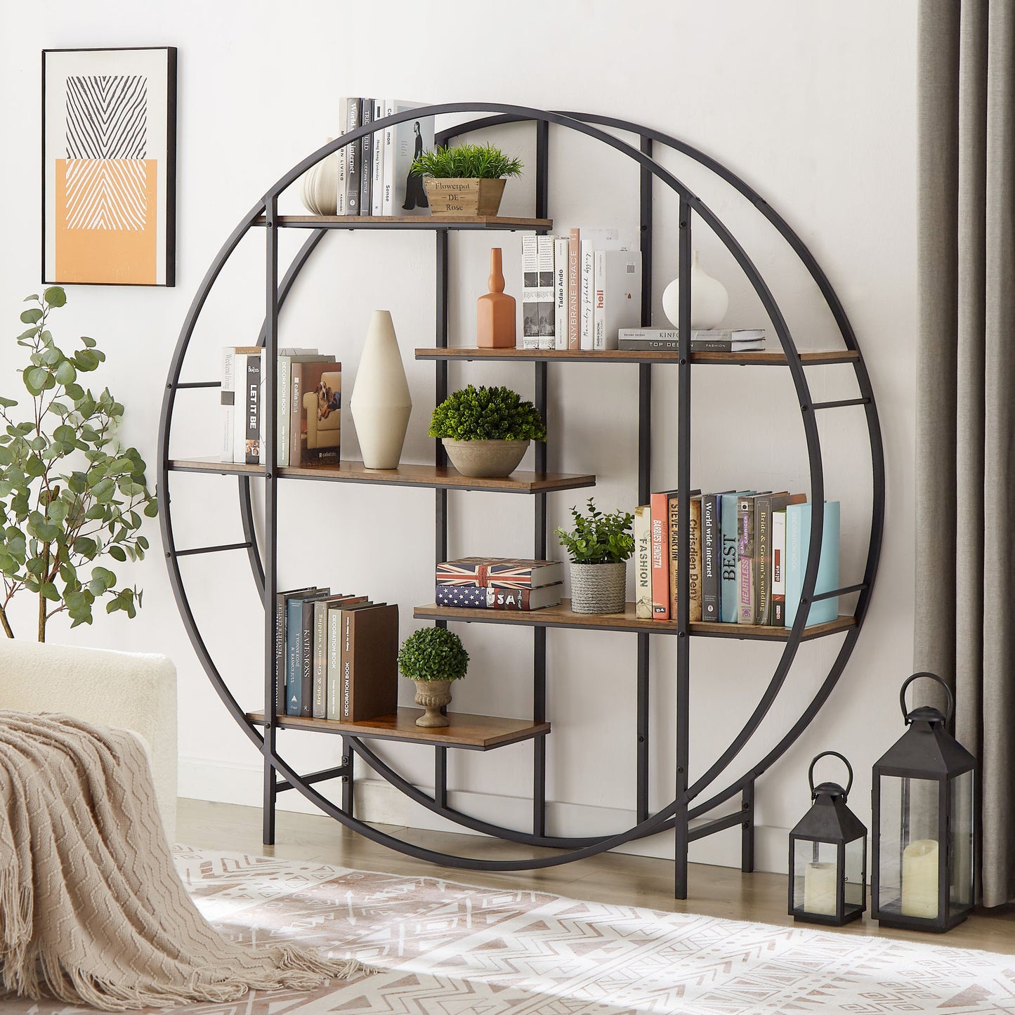 Round 5-Tier Metal Plant Stand/Bookcase