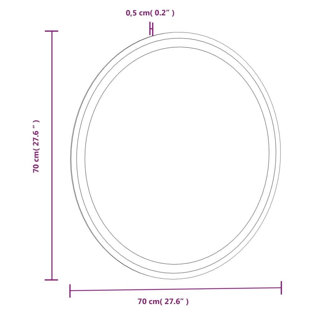 LED Bathroom Mirror 27.6" Round