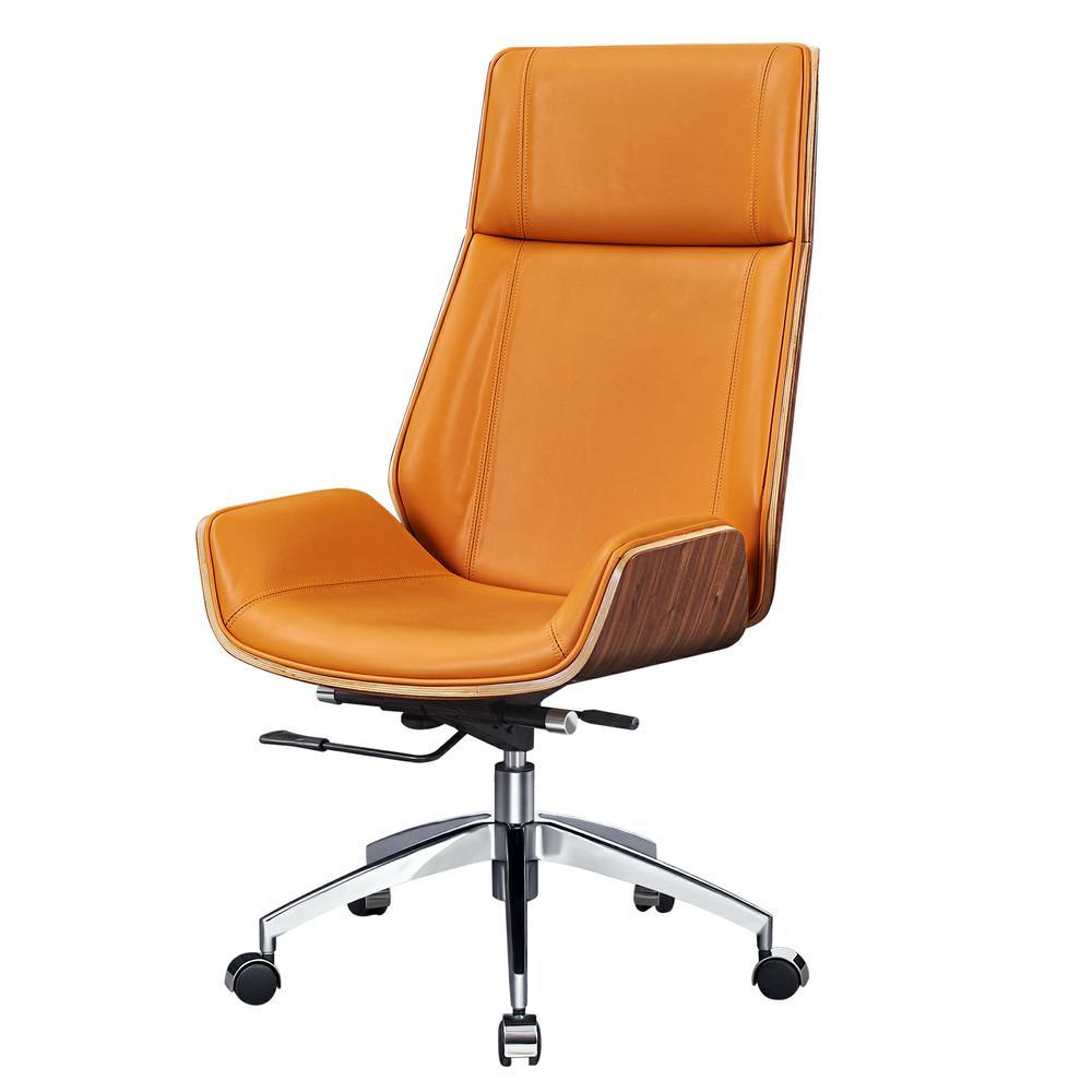 Ergonomic Office Chair Swivel Armless Seat Chair High Back Genuine Leather