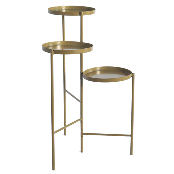 Tri-Level Metal Plant Stand Gold