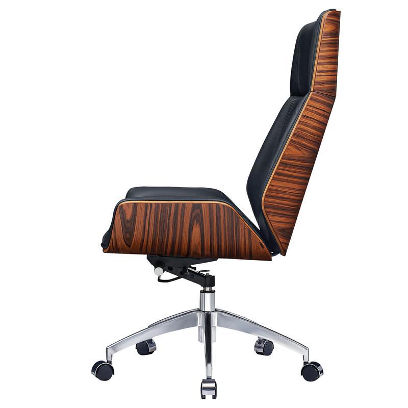 Ergonomic Office Chair Swivel Armless Seat Chair High Back Genuine Leather