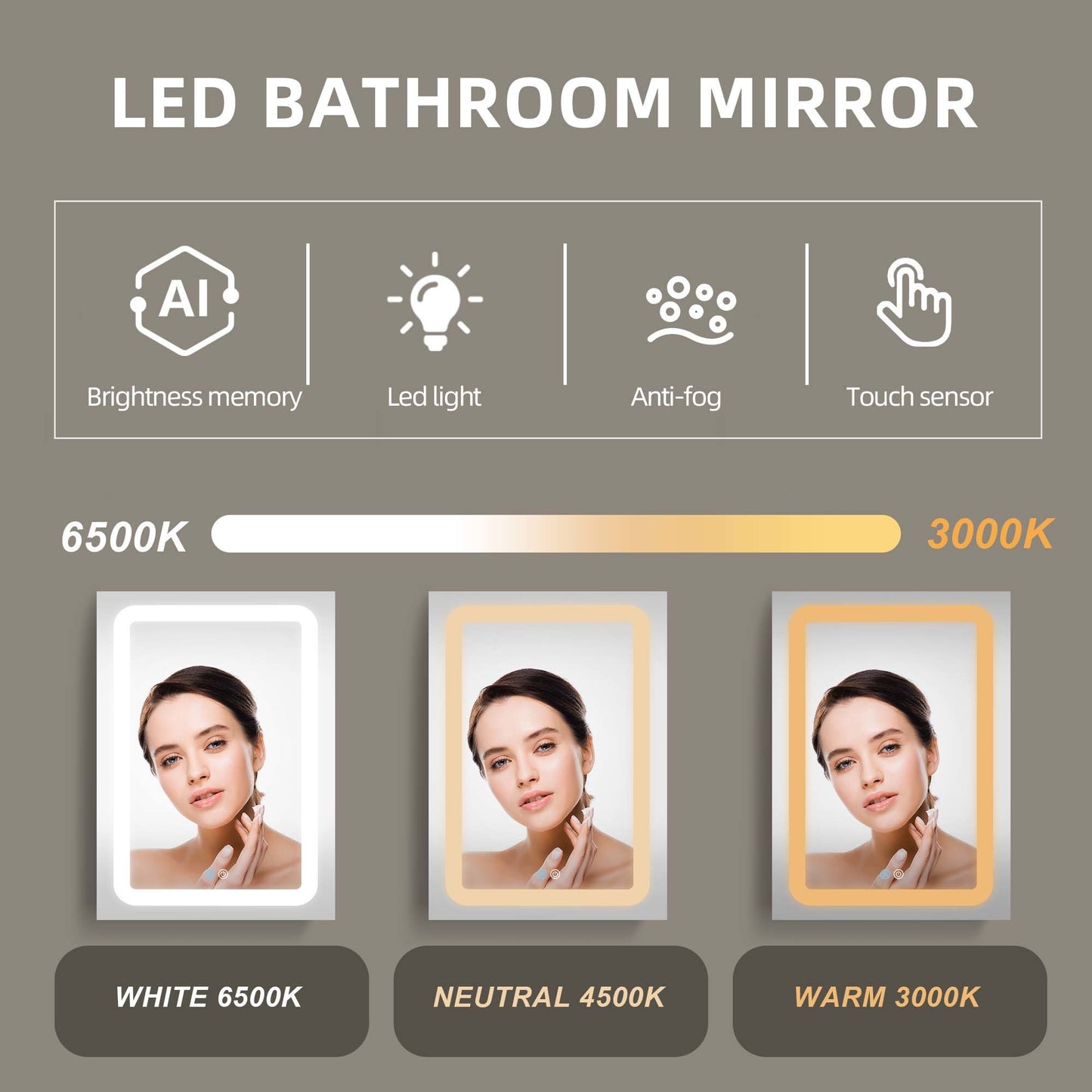 30x20 inch LED Bathroom Medicine Mirror Surface Mounted Unit With Lighted Mirror White Left Open