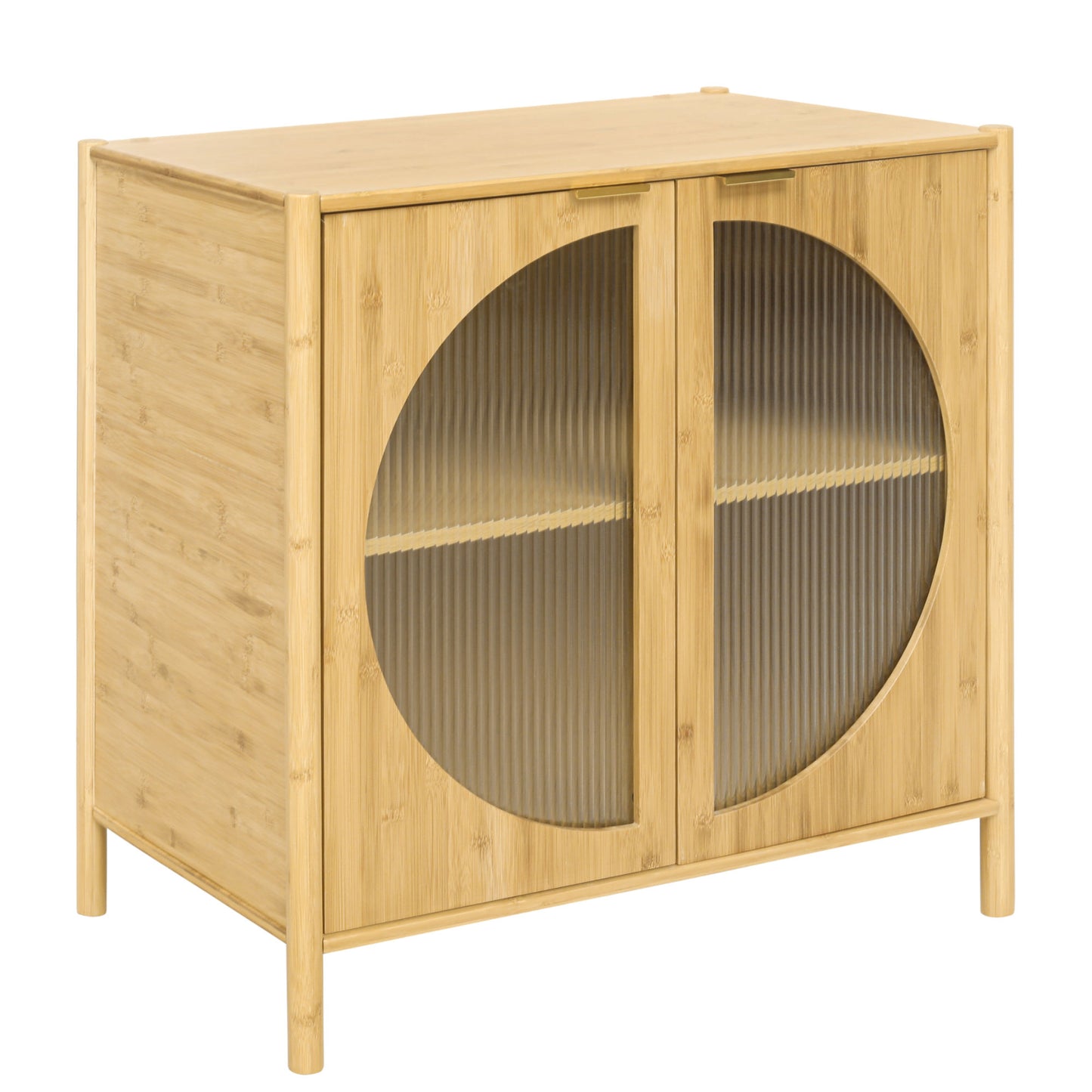 Bamboo 2 door cabinet, Set of 2, Buffet Sideboard Storage Cabinet, Buffet Server Console Table, for Dining Room, Living Room, Kitchen, Hallway
