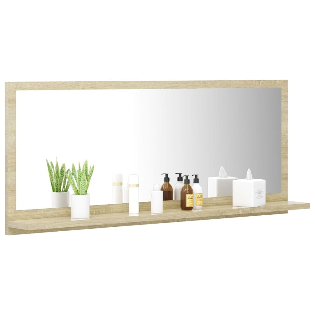 Bathroom Mirror Sonoma Oak 35.4"x4.1"x14.6" Engineered Wood