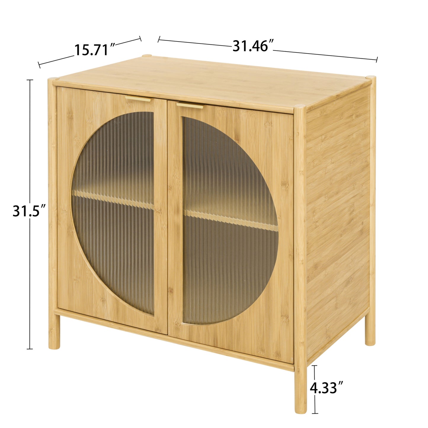 Bamboo 2 door cabinet, Set of 2, Buffet Sideboard Storage Cabinet, Buffet Server Console Table, for Dining Room, Living Room, Kitchen, Hallway