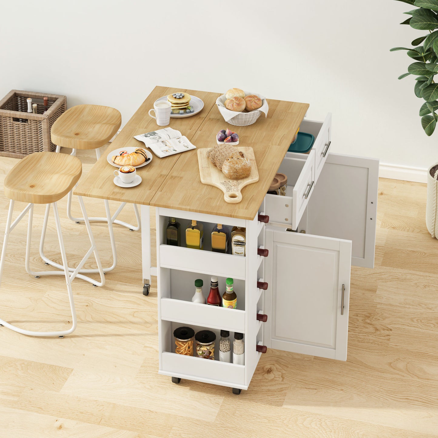 Multi-Functional Kitchen Island Cart