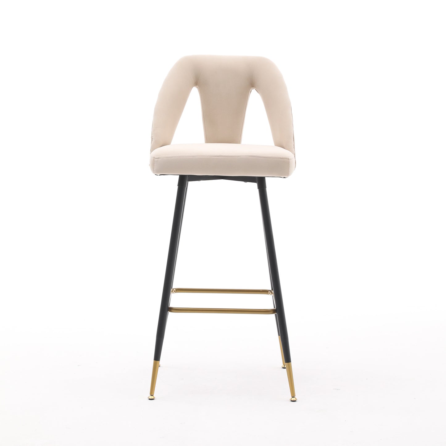 Akoya Collection Modern | Contemporary Velvet Upholstered Connor Set of 2 (Beige)