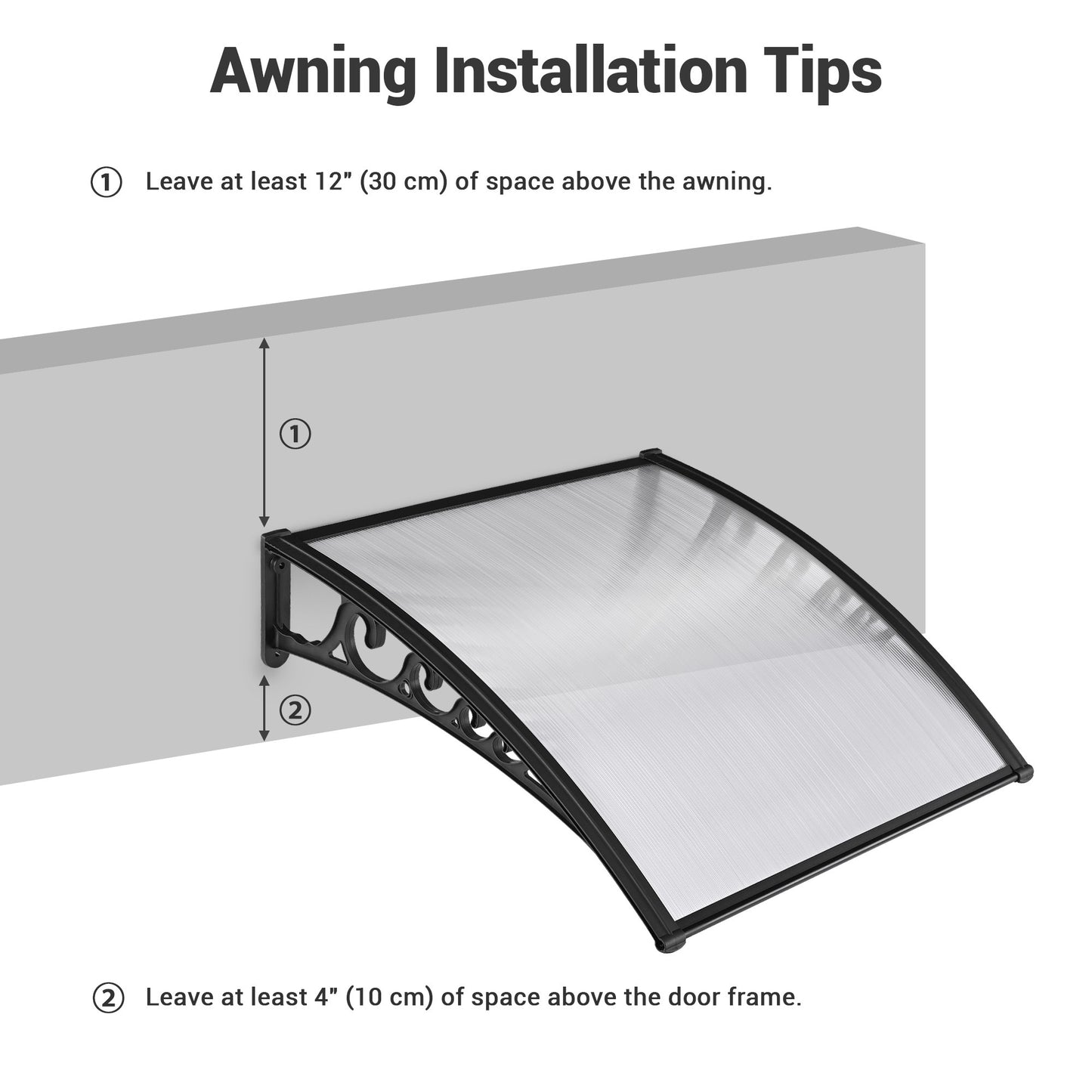 100x100 5mm PC Hollow Sheet Awning