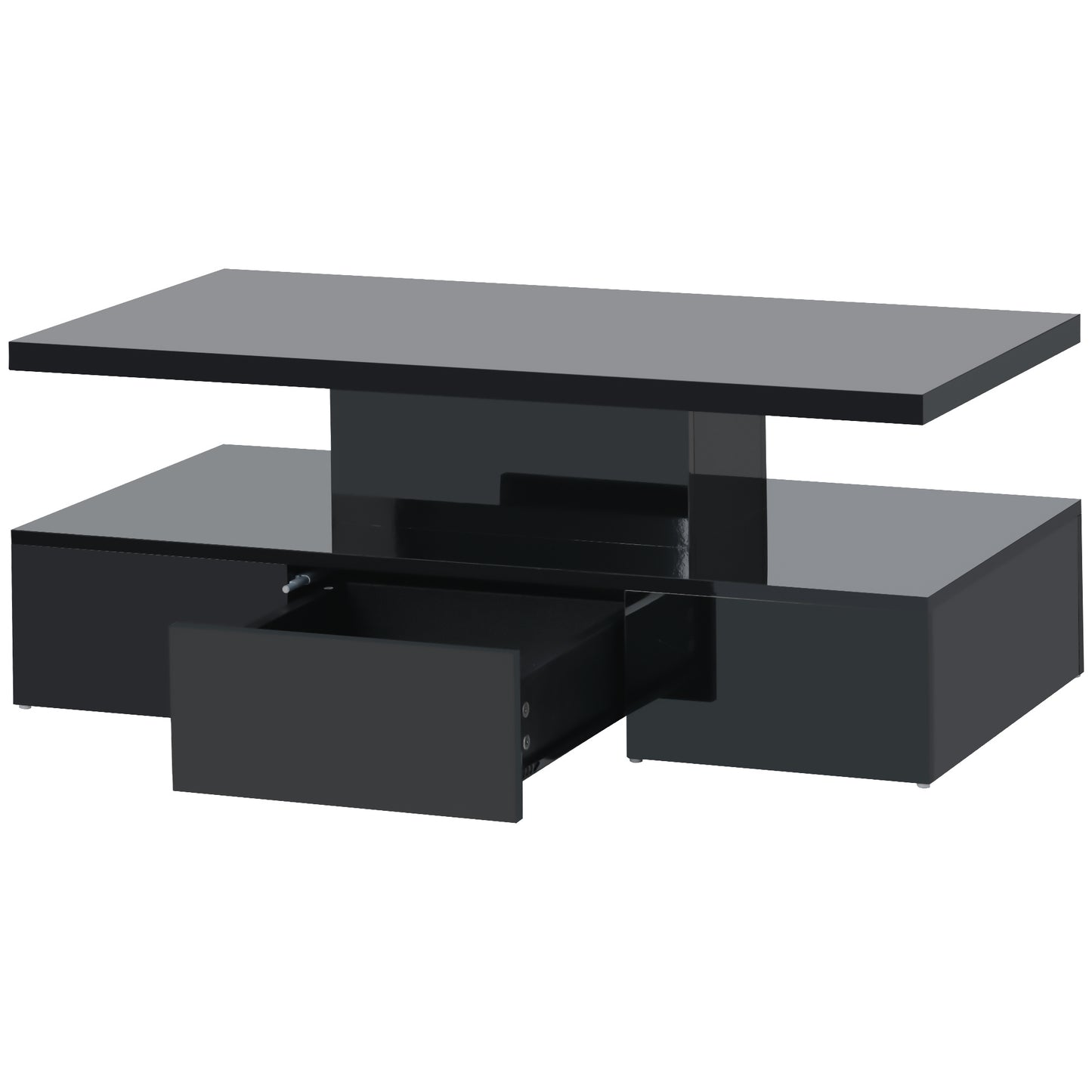 Modern Glossy Coffee Table with Drawer