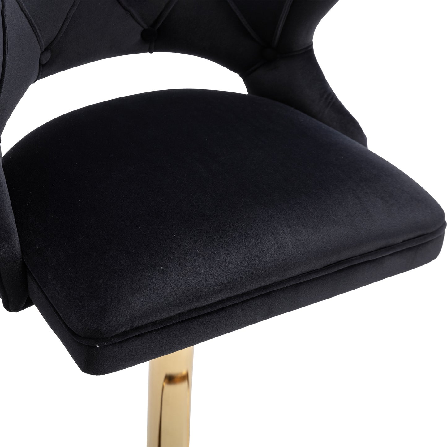 Black and Gold Velvet Bar Stools -2PCS/SET
