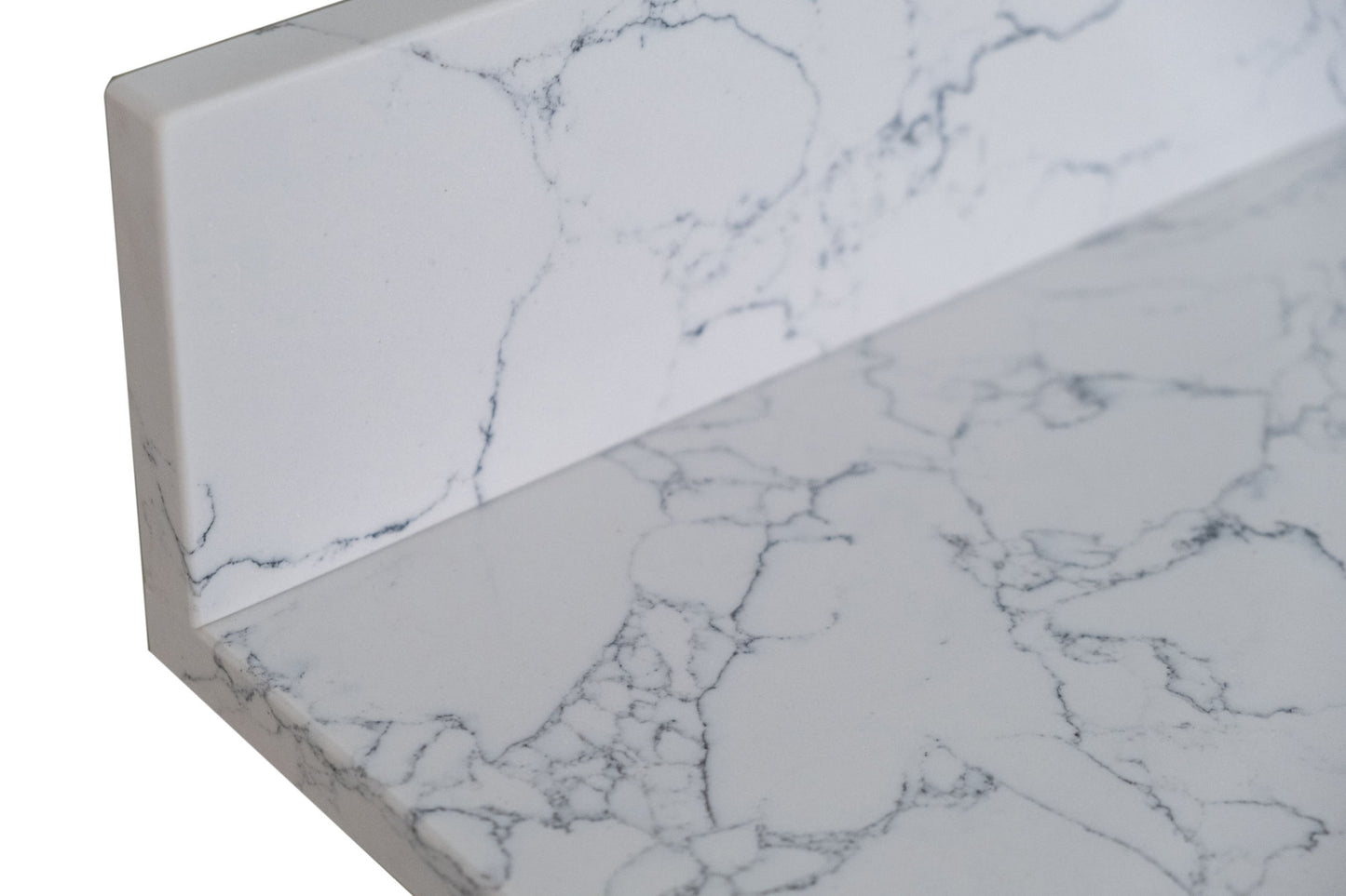 37"x 22" bathroom stone vanity top carrara jade engineered marble color with undermount ceramic sink and single faucet hole with backsplash