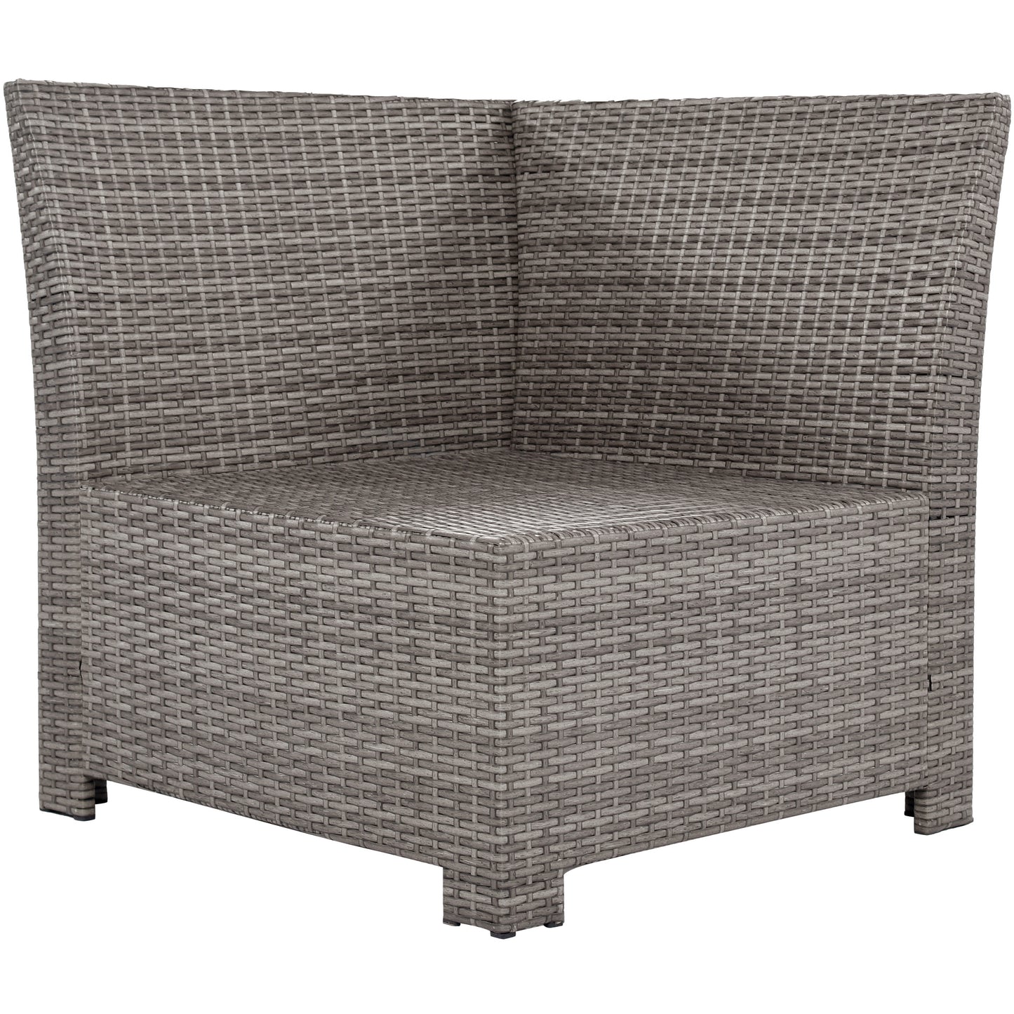 6-Piece Outdoor Sofa Set, PE Wicker Rattan Sofa with 2 Corner Chairs, 2 Single Chairs, 1 Ottoman and 1 Storage Table, All-weather Conversational Furniture, Beige