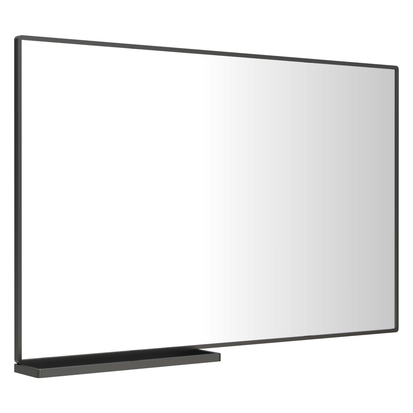 Modern Bathroom Mirror- Black Aluminum Frame 48x30 Inch