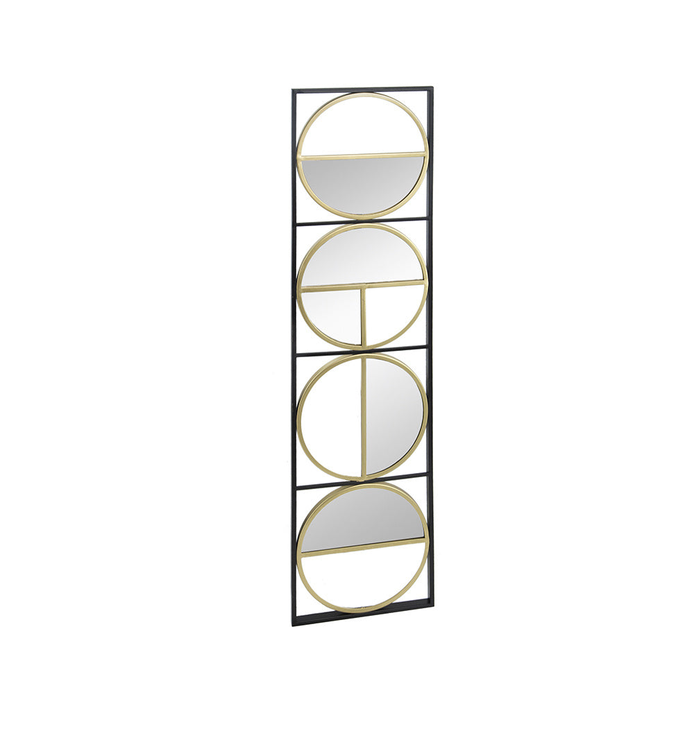 47.2" Eclectic Styling Metal Beaded Black Wall Mirror