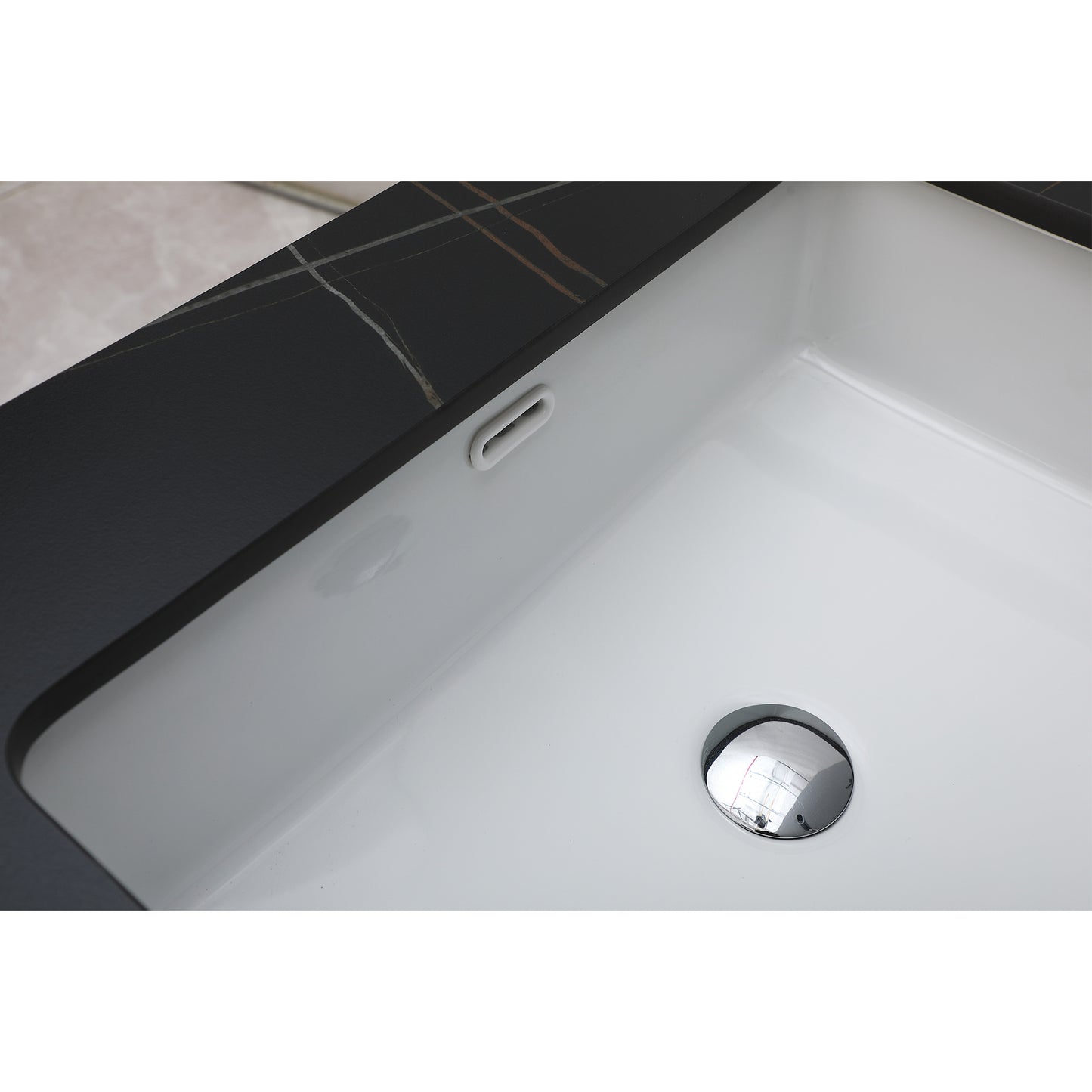 37inch bathroom vanity top stone white gold /black gold new style tops with rectangle undermount ceramic sink and single faucet hole
