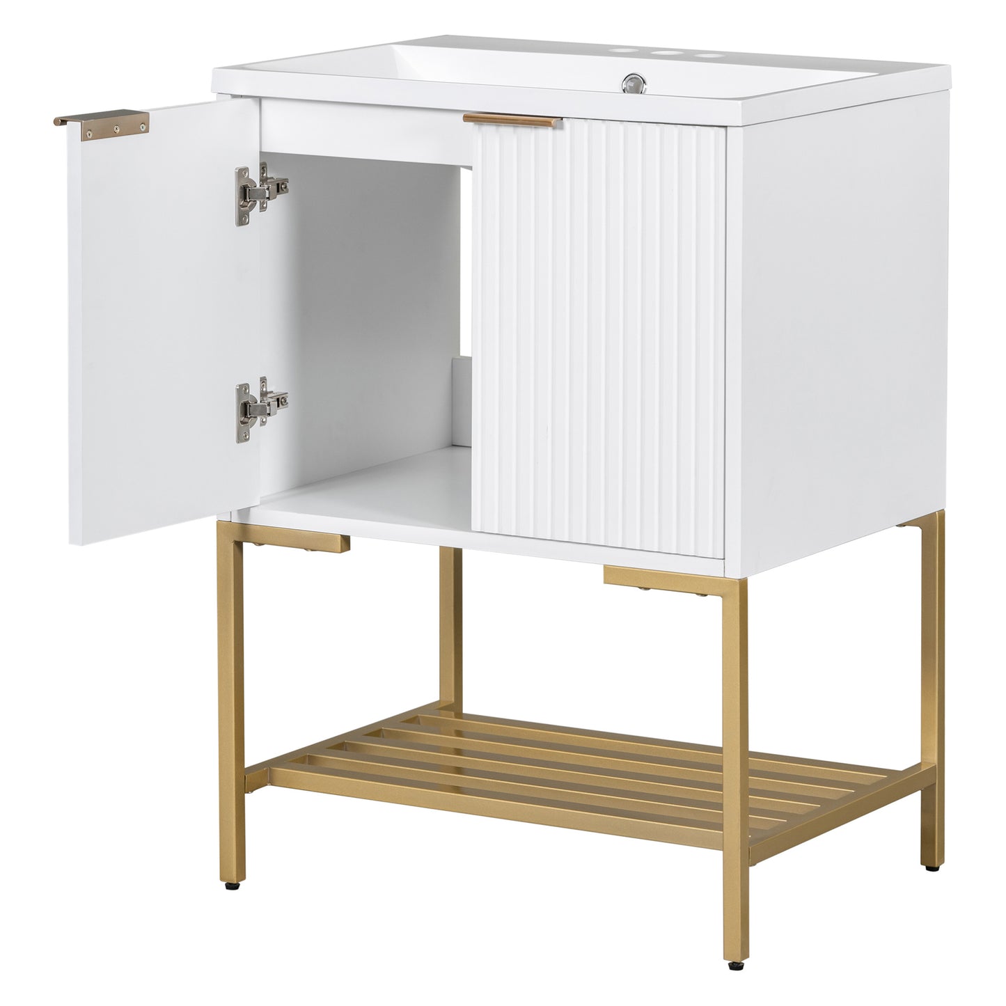 24" Bathroom Vanity with Sink, Bathroom Vanity Cabinet- White